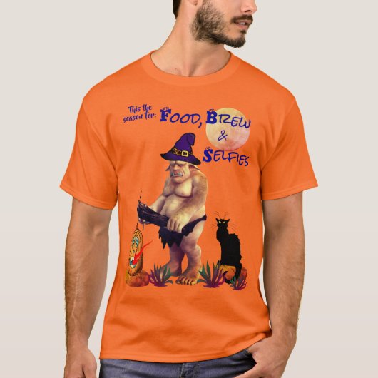 Créature effrayant Orange Halloween T-shirt Automn (Devant)