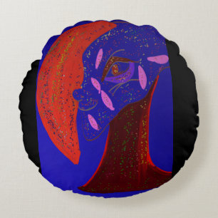 Créature frappante de beauté Coussin rond