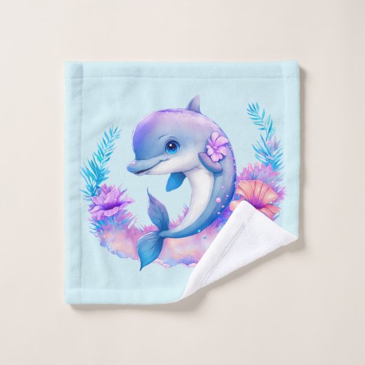 Créature Mer Dauphin Cute (Gant de toilette)