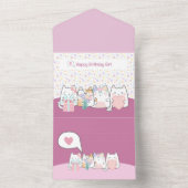 Créatures de chats pastel kawaii Carte de vœux Des (À l'intérieur)