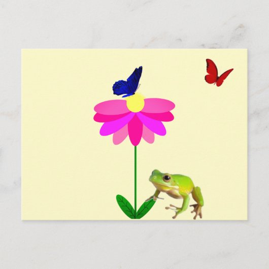 Creatures en Flower Briefkaart (Voorkant)