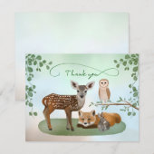 Créatures forestières des bois Carte de remercieme (Devant / Derrière)