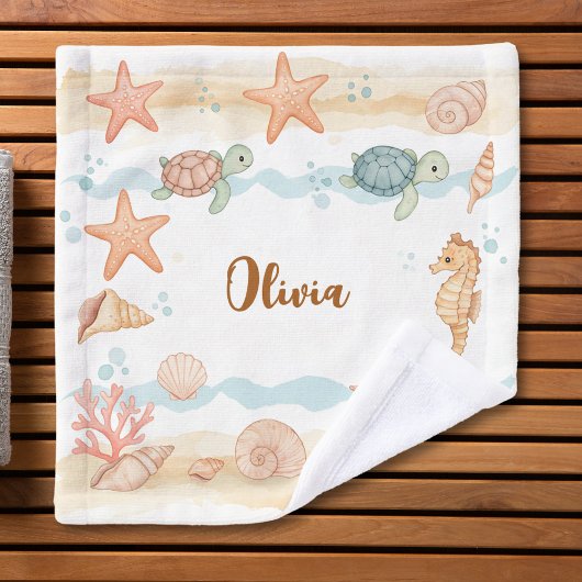 Créatures marines bébé à l'aquarelle fantaisiste