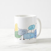 Créatures mignonnes et duveteuses sur un mug (Devant droit)