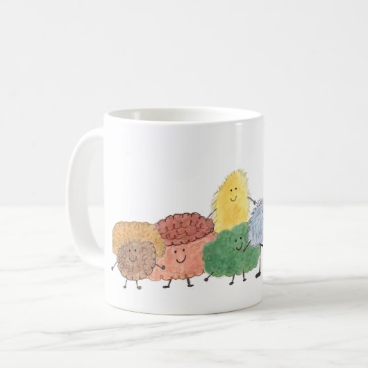 Créatures mignonnes et duveteuses sur un mug (Devant gauche)
