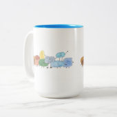 Créatures mignonnes et duveteuses sur un mug (Devant gauche)