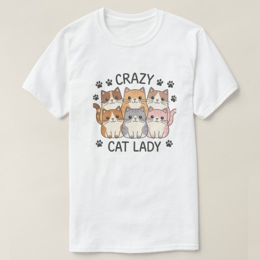 creazy cat lady t-shirt (Design voorkant)