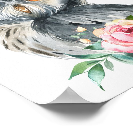 Crèche Baby Owl dans la forêt | Jolie affiche mura (Coin)