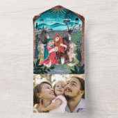 Crèche religieuse Carte de Noël (À l'intérieur)