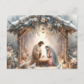 Crèche rustique avec fleurs hivernales Carte (Devant)