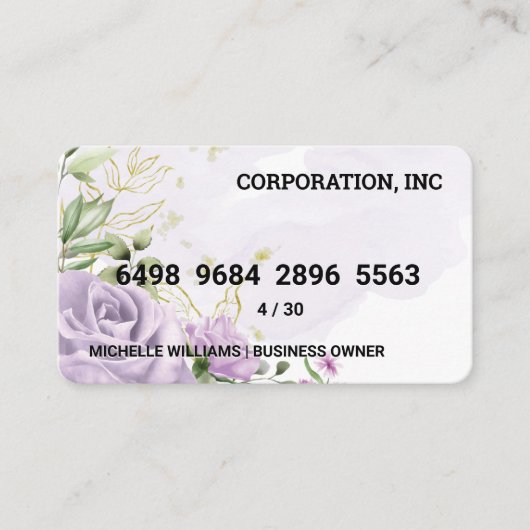 Credit Card | Bloem Achtergrond Visitekaartje (Voorkant)