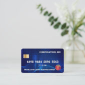 Credit Card | Blue Digital Background Visitekaartje (Staand voorkant)