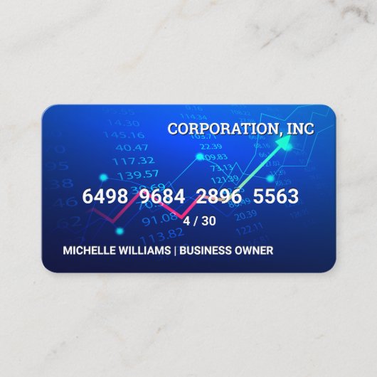 Credit Card | Stock Charts Visitekaartje (Voorkant)
