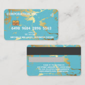 Crédit | Carte de débit | Marbre bleu or (Devant / Derrière)