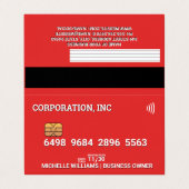 Crédit | Carte de débit | Rouge (Extérieur déplié)