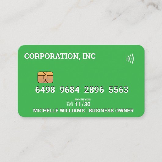 Crédit | Carte de débit | Vert (Devant)