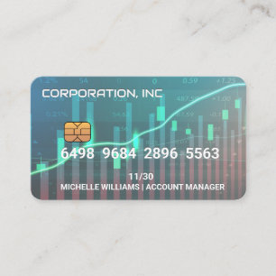 Credit Debit Card Financiële gegevensgrafieken Visitekaartje