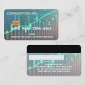 Credit | Debit Card | Financiële gegevensgrafieken Visitekaartje (Voorkant / Achterkant)