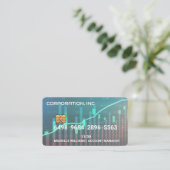 Credit | Debit Card | Financiële gegevensgrafieken Visitekaartje (Staand voorkant)