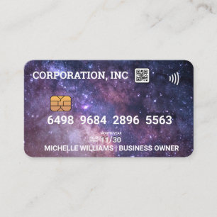 Credit Debit Card Galaxy QR Code Visitekaartje