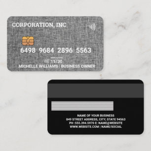Credit Debit Card Grijs Tweed Visitekaartje
