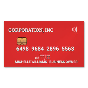 Credit Debit Card Rood Magnetisch Visitekaartje