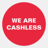 Credit Kaart alleen cashless zakelijke rood Ronde Sticker (Voorkant)