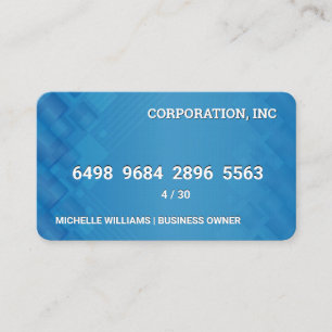 credit Kaart   Blauwe geometrische lagen Visitekaartje
