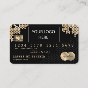 Credit Kaart Gouden Honingraat vrouwelijke logo Visitekaartje