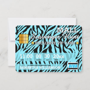 Credit Kaart Mall Scavenger Hunt Party Invitation