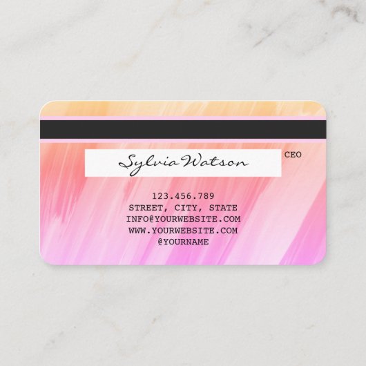 Credit Kaart Modern Abstract marmer Voeg uw Logo t Visitekaartje (Achterkant)