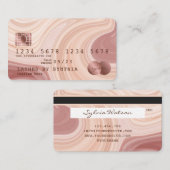 Credit Kaart Modern Dusty Pink Marble Make-up Arti Visitekaartje (Voorkant / Achterkant)