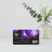 Credit Kaart Style Paarse Violet Disco Ball 70s Visitekaartje (Staand voorkant)