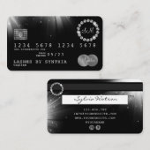 Credit Kaart Style Silver Diamond monogram Visitekaartje (Voorkant / Achterkant)