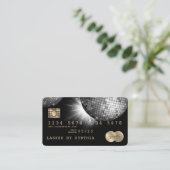 Credit Kaart Style Silver Disco Ball Glittering ja Visitekaartje (Staand voorkant)