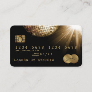 Credit Kaart Styled Black Gold Disco Ball Visitekaartje