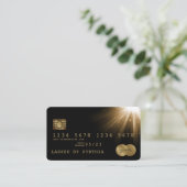 Credit Kaart styled Black Gold Visitekaartje (Staand voorkant)