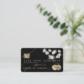 Credit Kaart Styled Black Marble Diamonds Visitekaartje (Staand voorkant)