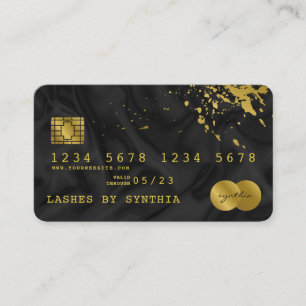 Credit Kaart Styled Black Silk Gold Visitekaartje