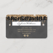 Credit Kaart Styled Dripping Gold Chevron Visitekaartje (Achterkant)