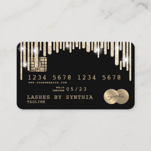Credit Kaart Styled Dripping Gold glitter Visitekaartje
