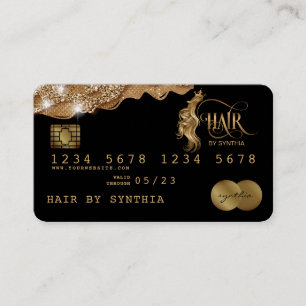 Credit Kaart Styled Dripping Gold Hair Stylist Visitekaartje