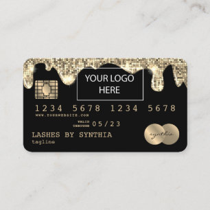 Credit Kaart Styled Dripping Gold toevoegen logo Visitekaartje
