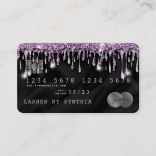 Credit Kaart Styled Dripping Violet Silk Visitekaartje