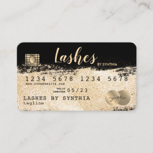 Credit Kaart Styled Gold Brush jouw naam toevoegen Visitekaartje
