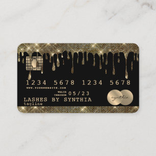 Credit Kaart Styled Gold Drips Visitekaartje