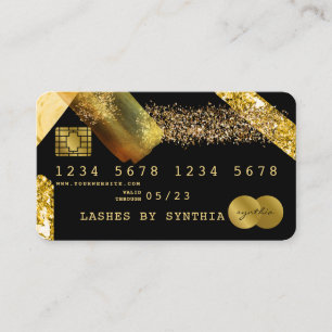 Credit Kaart Styled Gold Folie Brush Visitekaartje