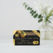 Credit Kaart Styled Gold Folie Brush Visitekaartje (Staand voorkant)