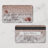 Credit Kaart Styled Roos Gold Glitter Visitekaartje (Voorkant / Achterkant)