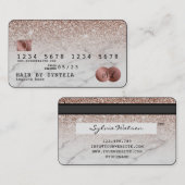 Credit Kaart Styled Roos Gold Glitter Visitekaartje (Voorkant / Achterkant)